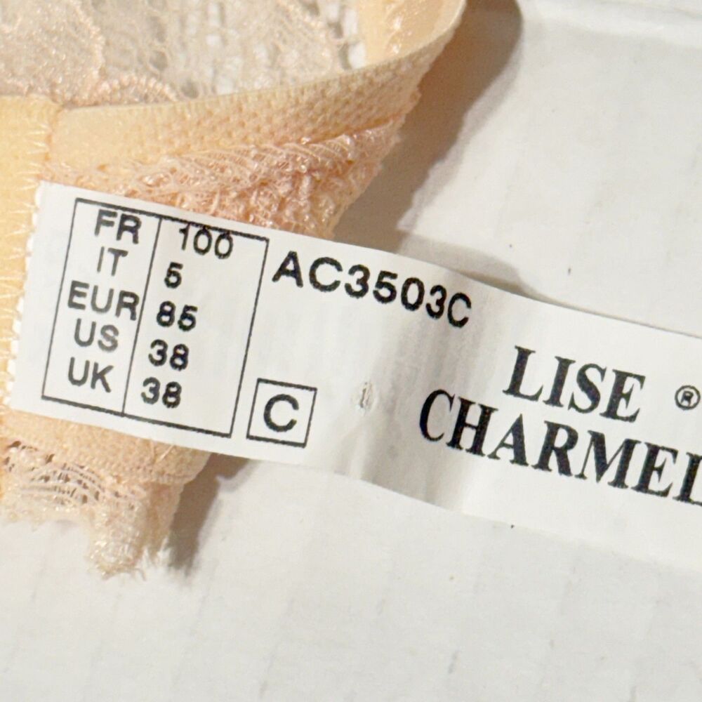 LISE CHARMEL Push Up Bra 38C Nude Pink Underwire Padded AC3503 Lace Embroidered - Picture 9 of 10